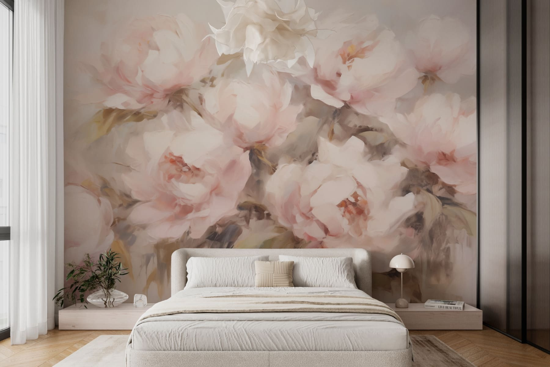 Painting of flowers on a white background