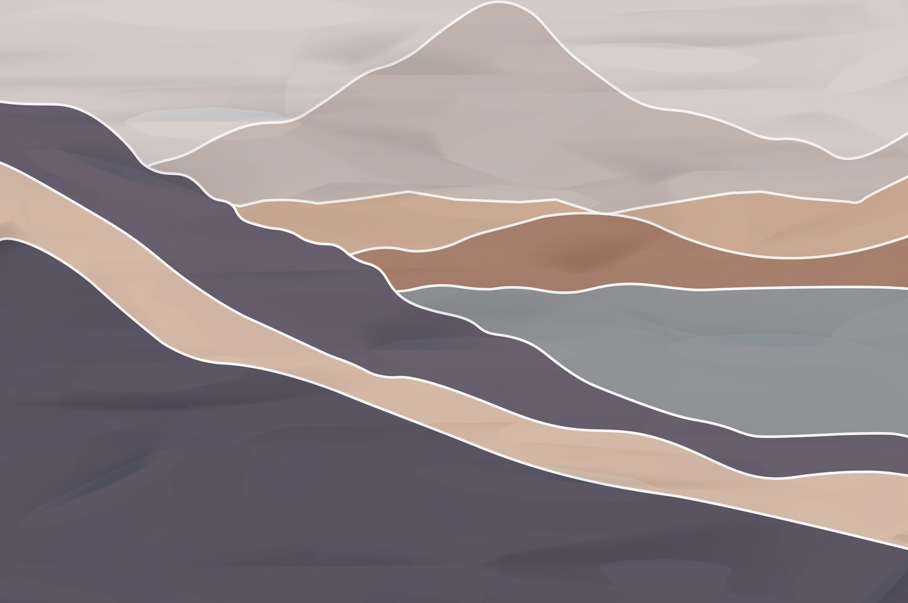 Mountain range with white lines