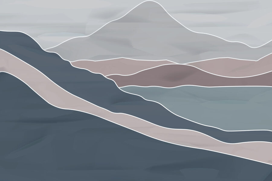 Bergkette mit weißen Linien