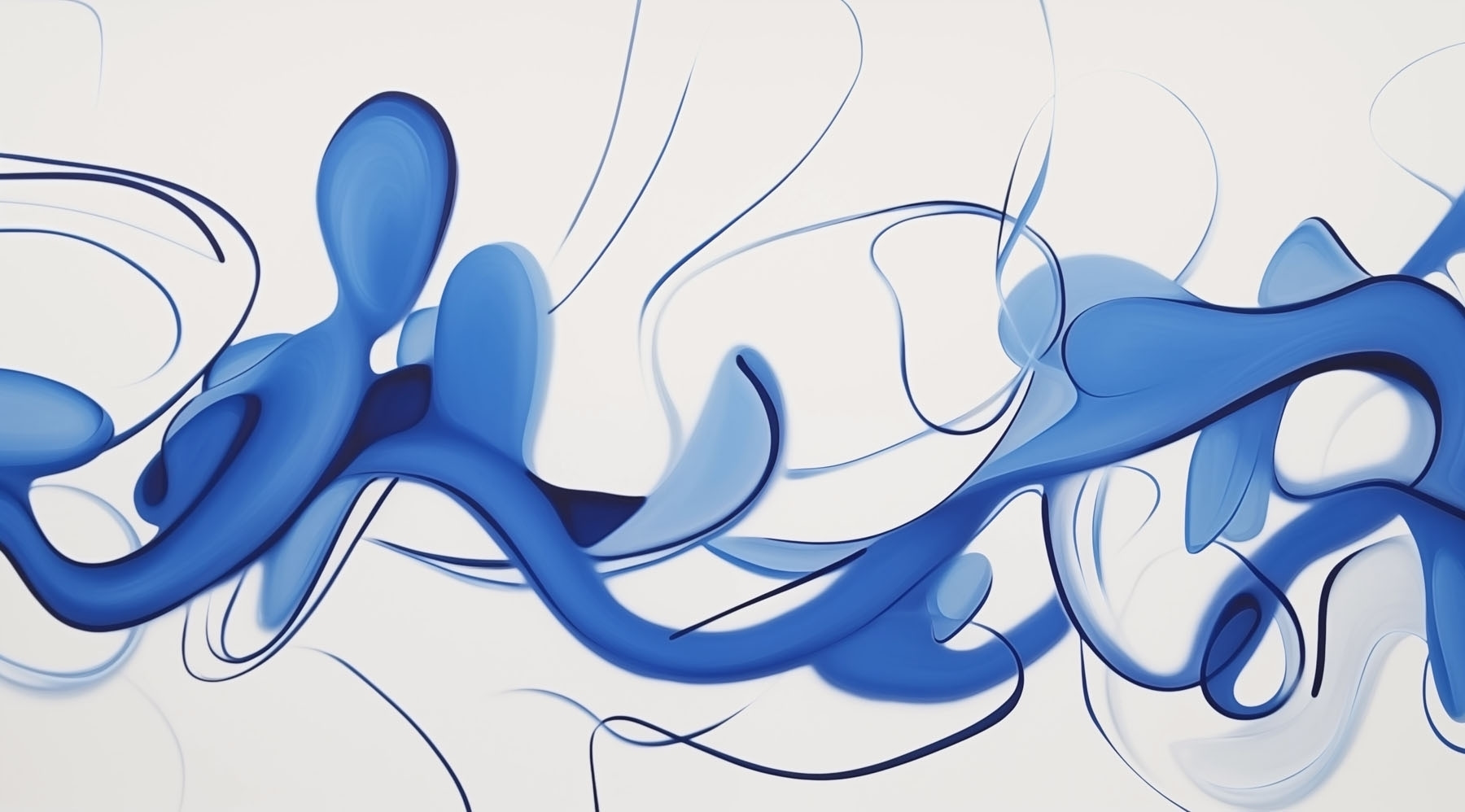 Blue swirls on a white background