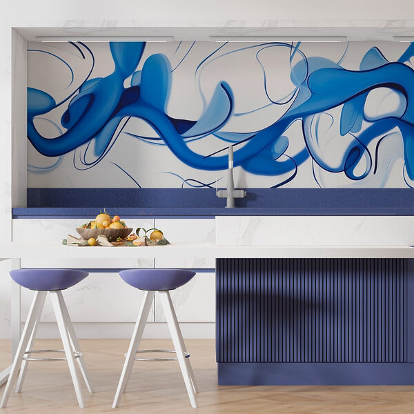 Blaue Wirbel auf weißem Hintergrund Blaue Wirbel auf weißem Hintergrund
