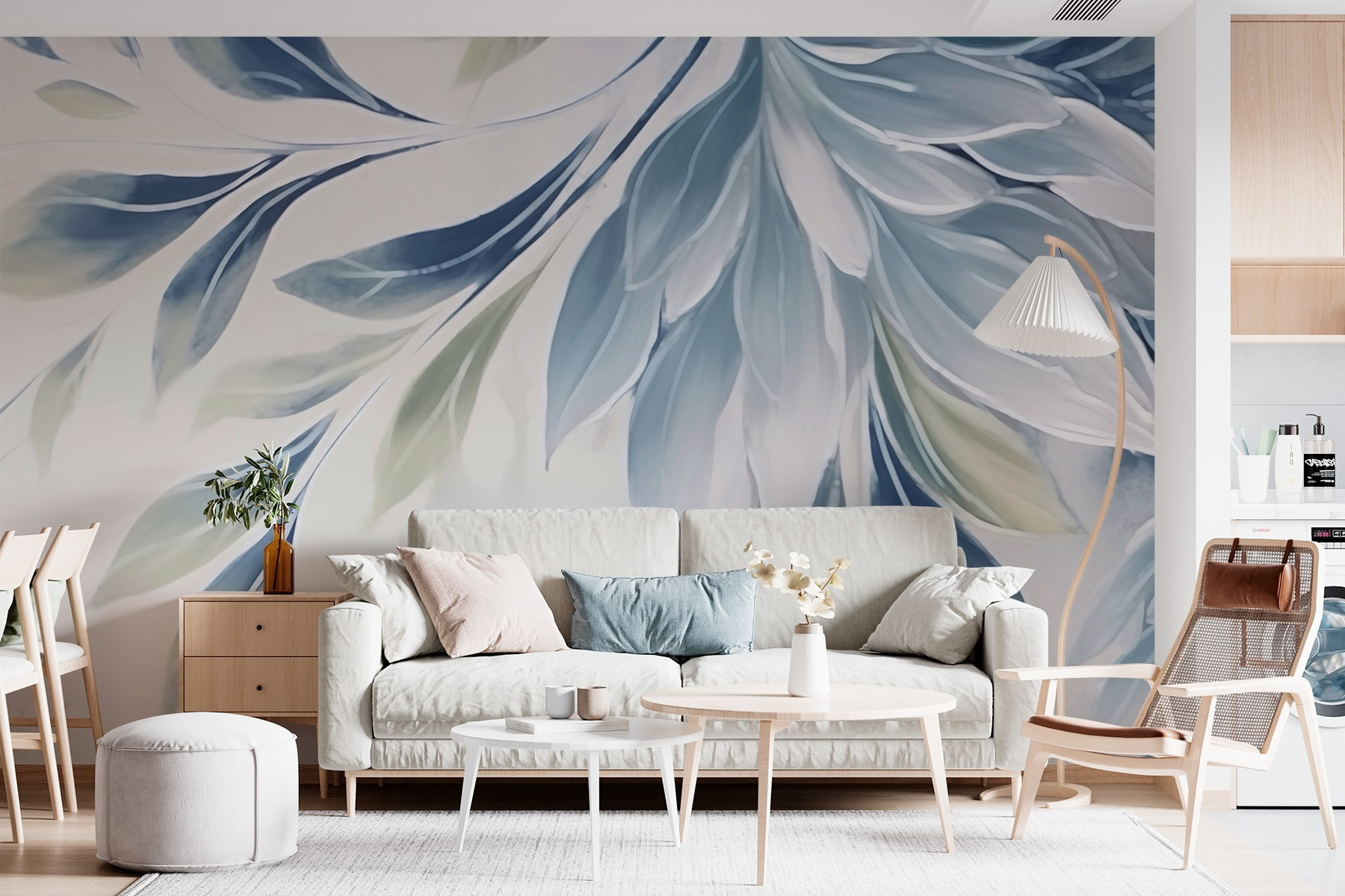 Elegant leaves in soft colors