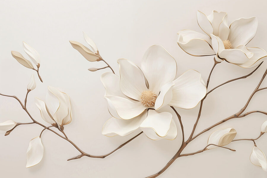 Weiße Blume auf einem Zweig
