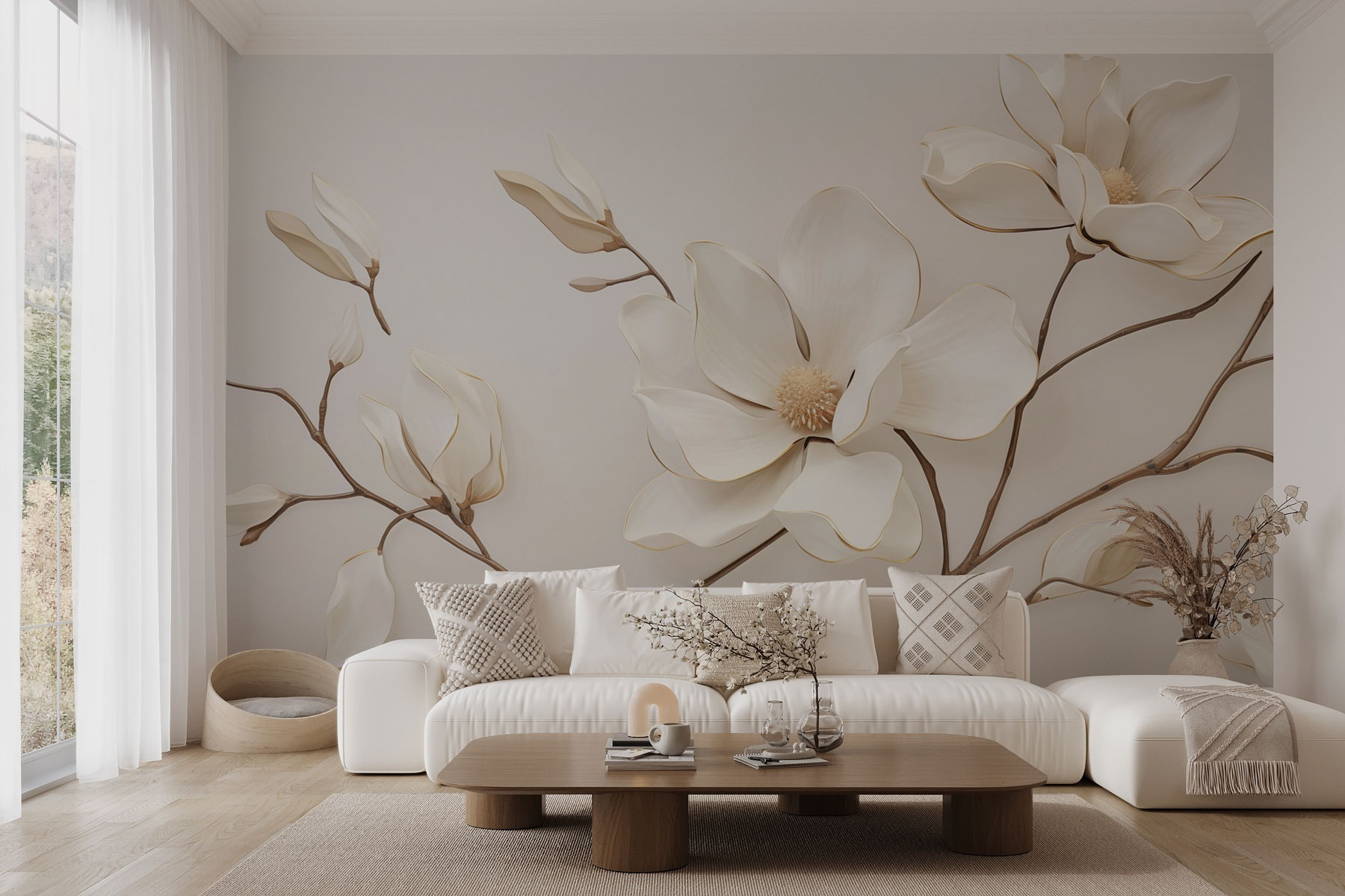 White flower on a branch