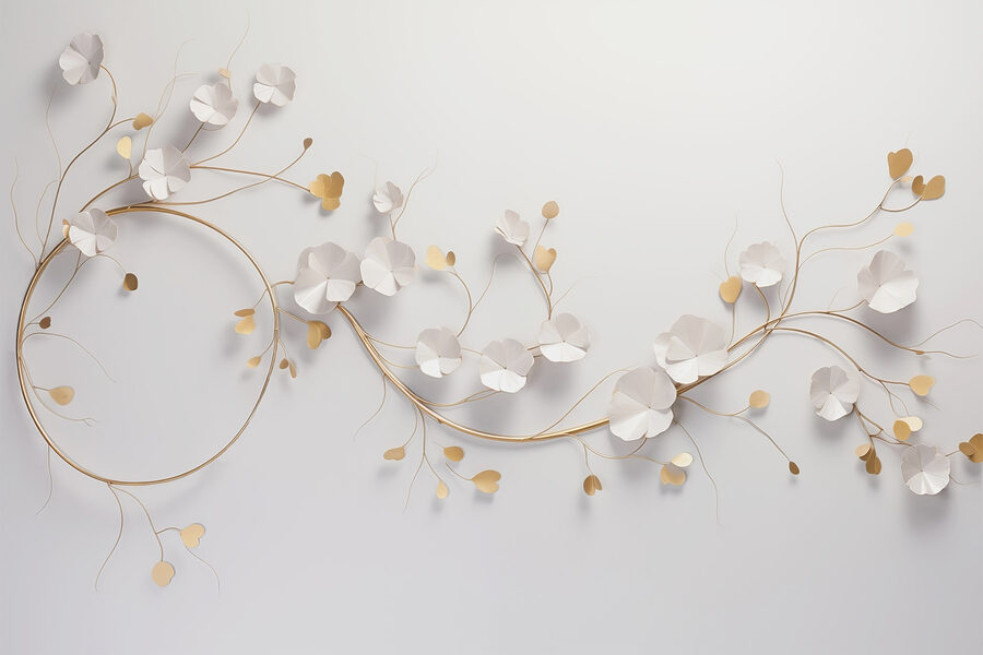 Elegantes Blumendekor an einer Wand