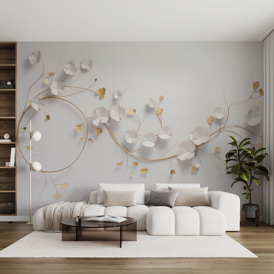 Elegantes Blumendekor an einer Wand