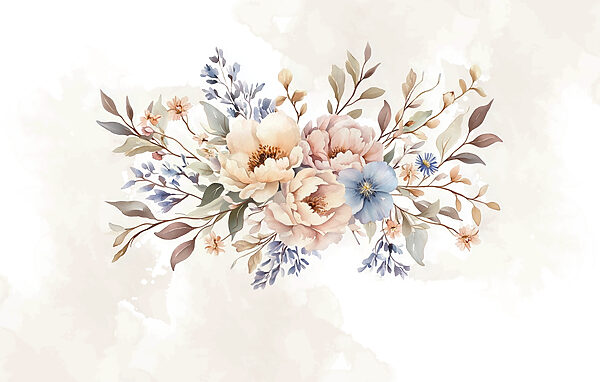 Wall murals Bouquet of flowers on a white background Wall murals Bouquet of flowers on a white background