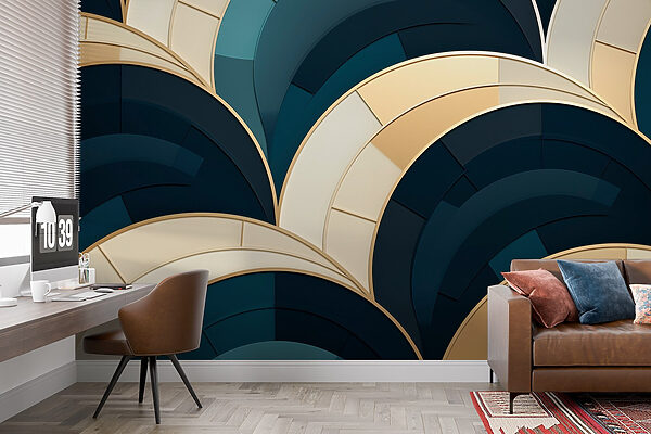 Abstract curves in calming colors