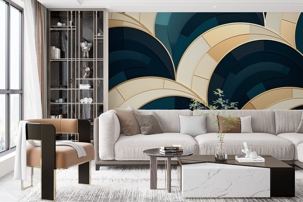 Abstract curves in calming colors