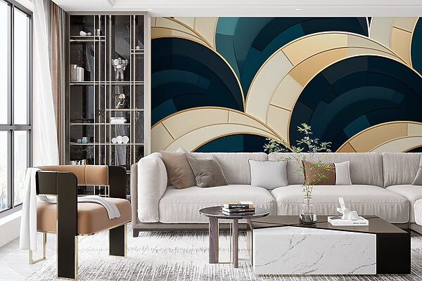 Abstract curves in calming colors