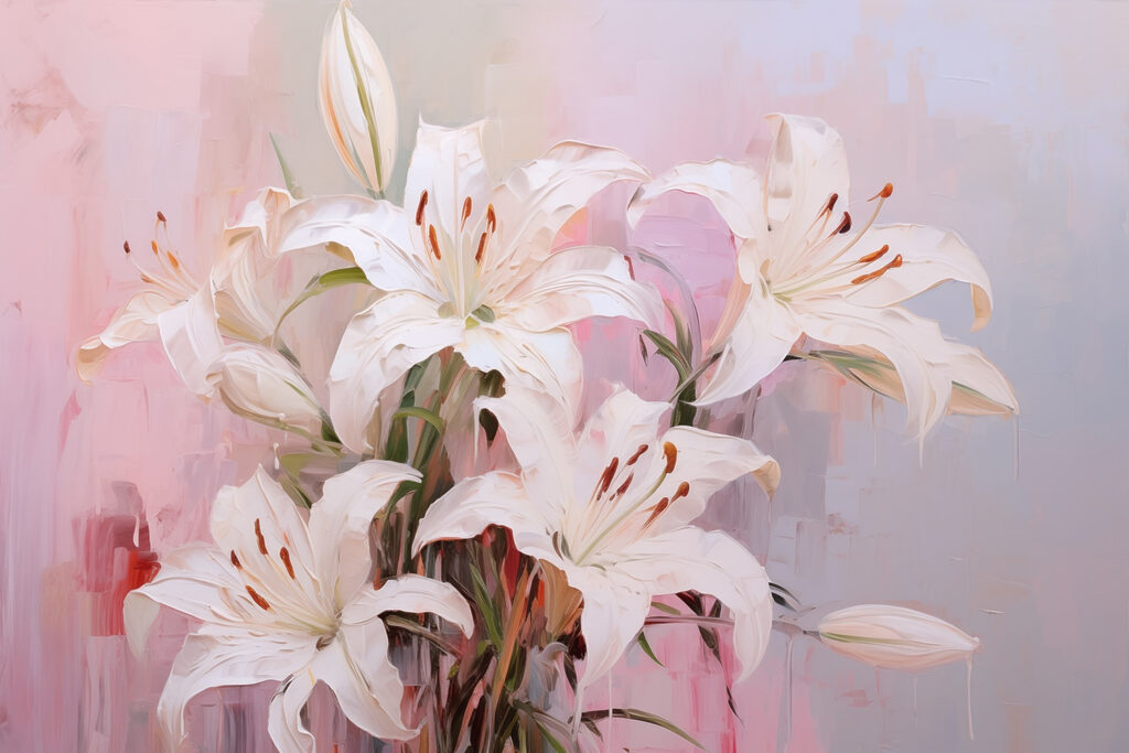 Malerei von weißen Blumen Malerei von weißen Blumen