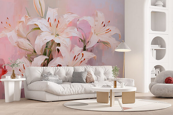 Malerei von weißen Blumen Malerei von weißen Blumen
