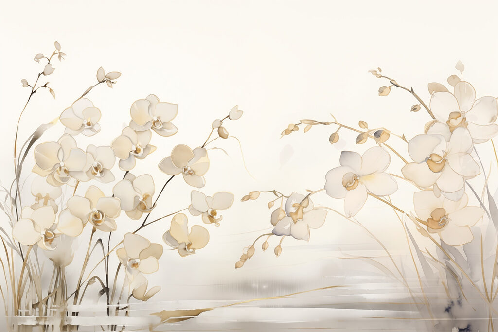 Malerei von weißen Blumen Malerei von weißen Blumen