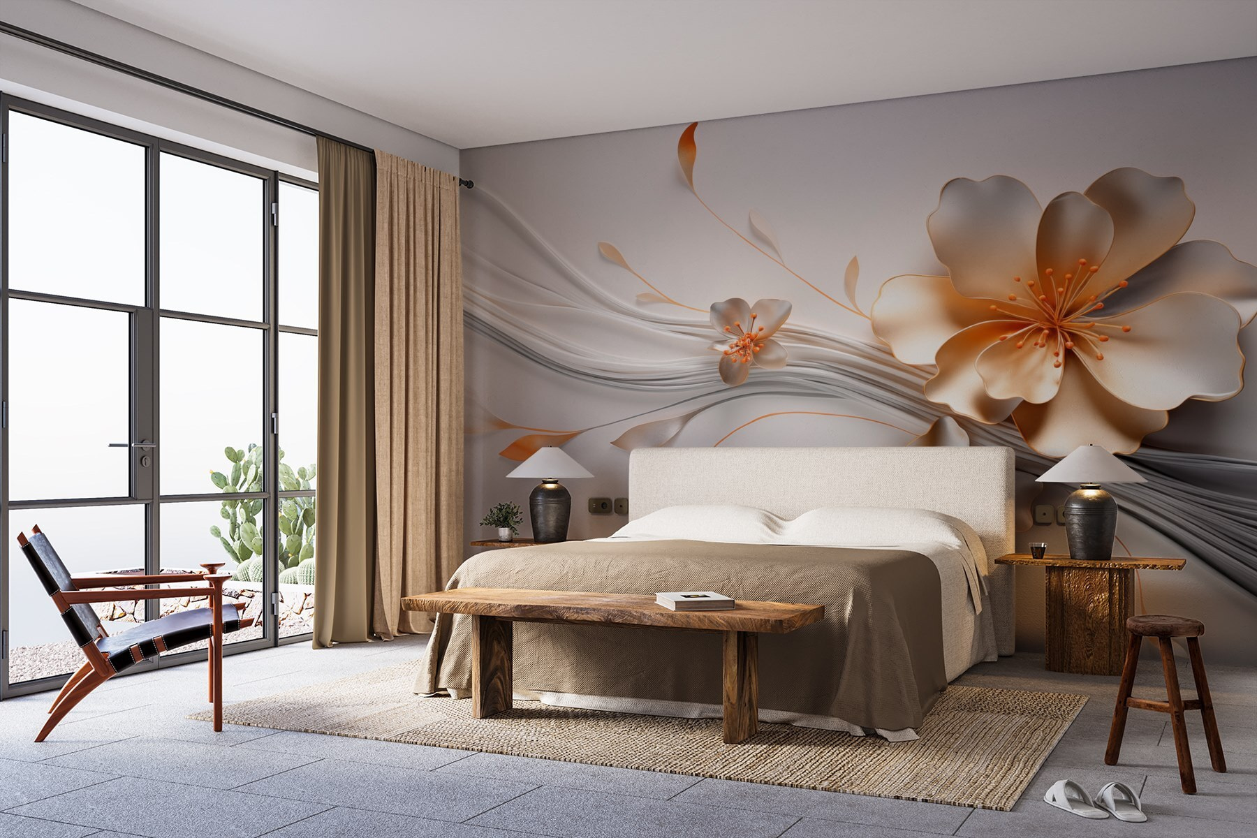 Elegant floral design with flowing details