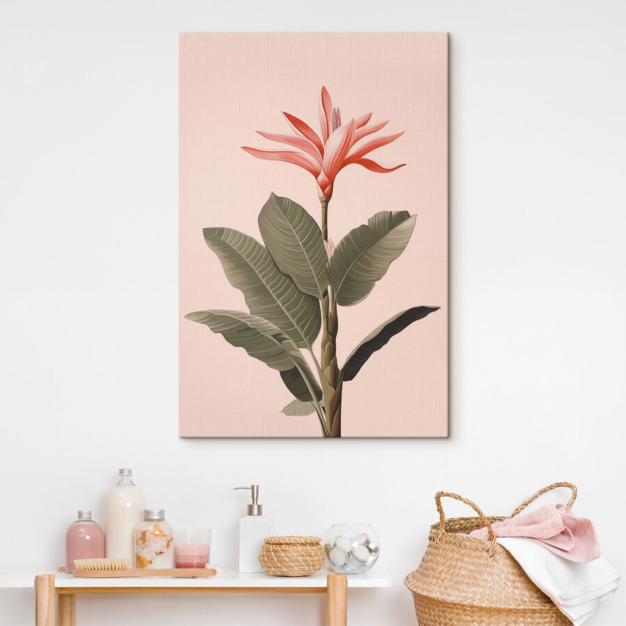 Gemälde einer Blume und Blätter
