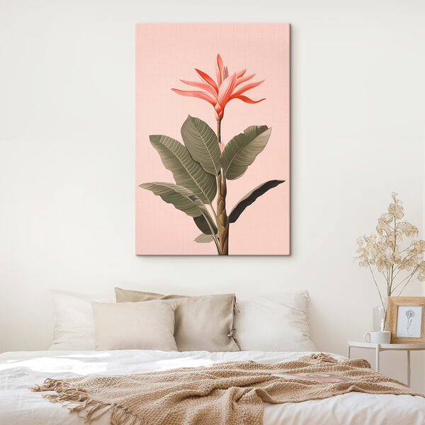 Gemälde einer Blume und Blätter Gemälde einer Blume und Blätter