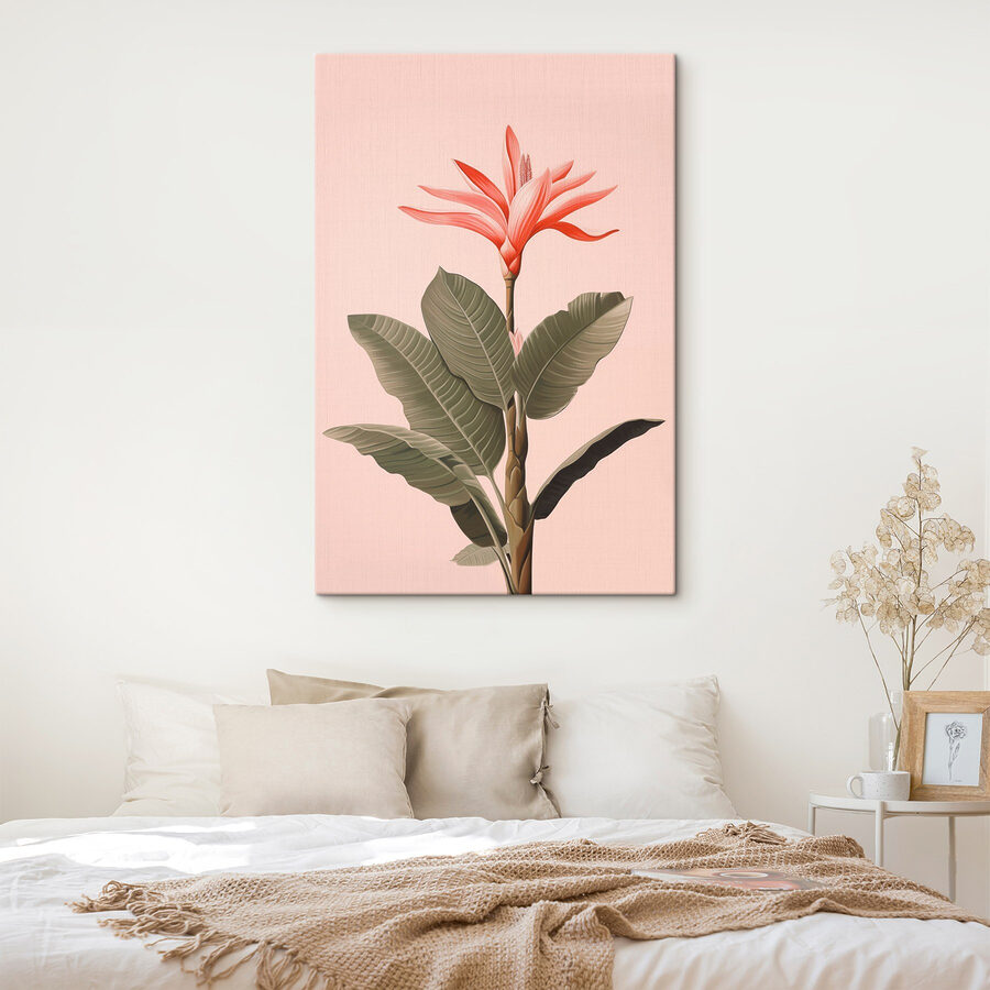 Gemälde einer Blume und Blätter