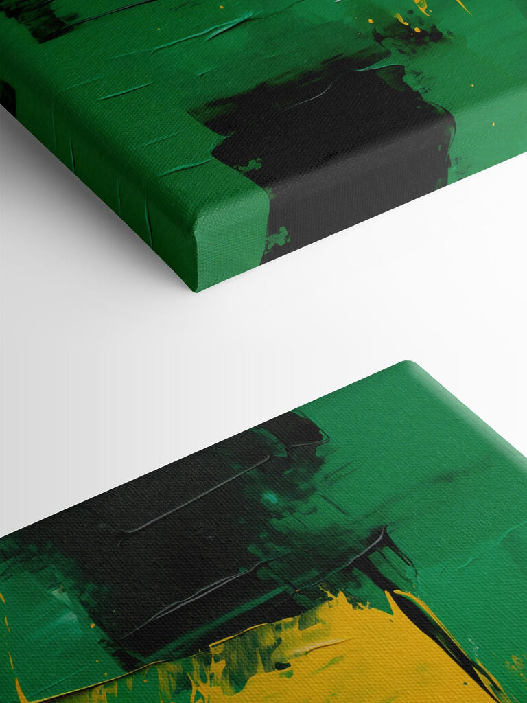 Painting of green and yellow paint