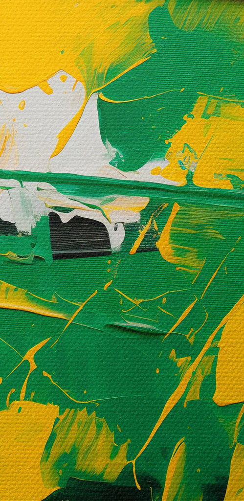 Painting of green and yellow paint