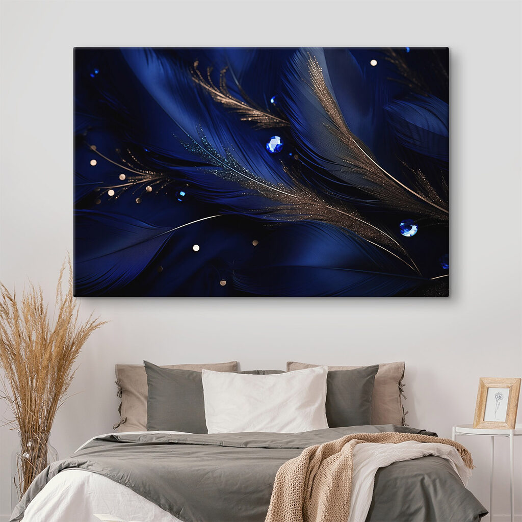 Elegant feathers on a deep background