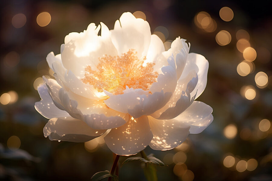 Weiße Blüte mit gelber Mitte