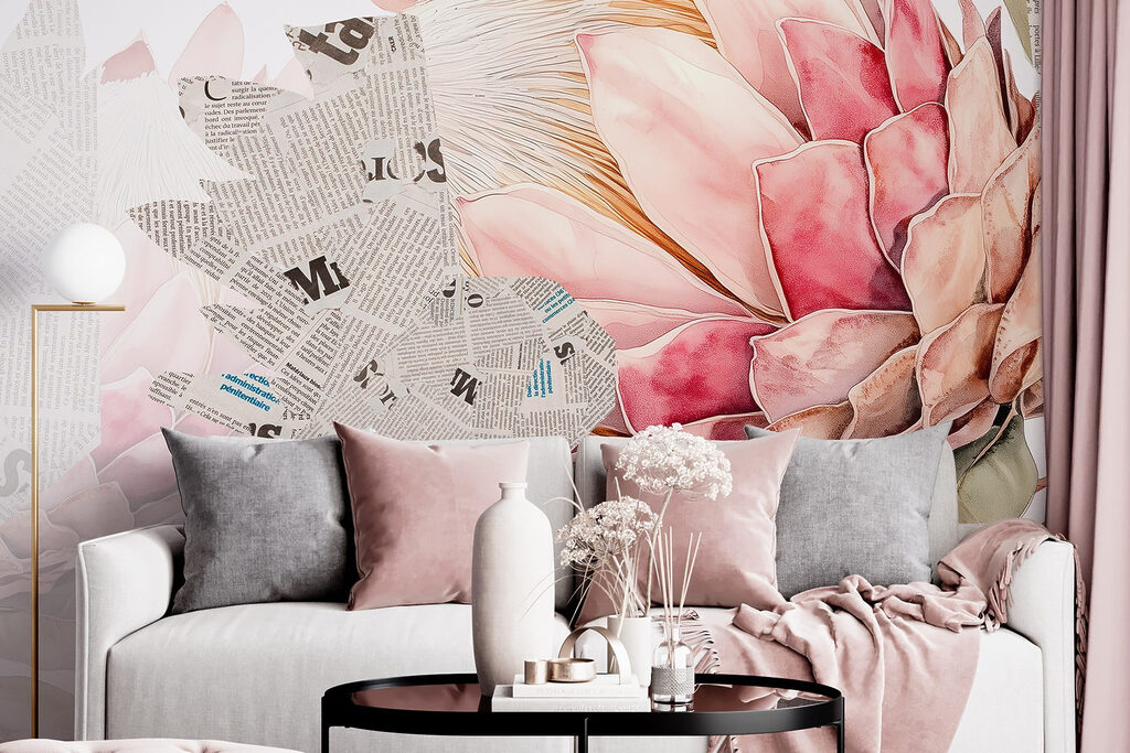 Flower with newspaper and newspaper