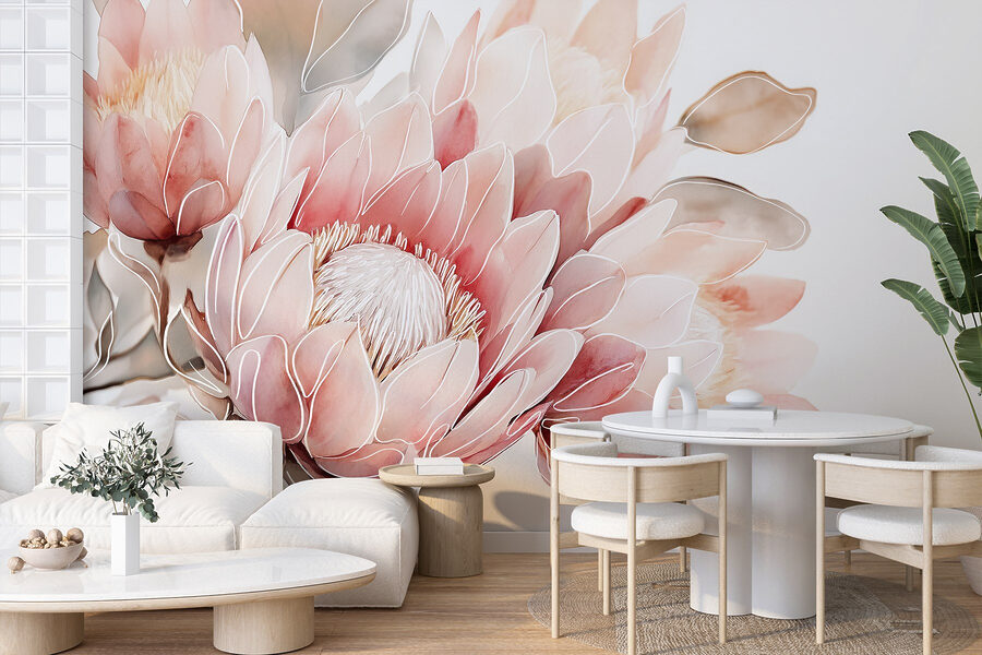 Zarte Blüten in sanften Pastelltönen