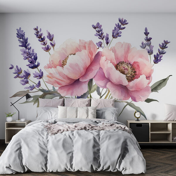 Aquarell von Blumen und Blättern Aquarell von Blumen und Blättern