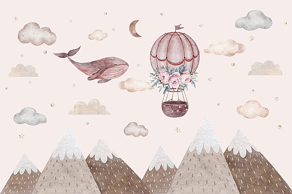 Wal und Heißluftballon Wal und Heißluftballon