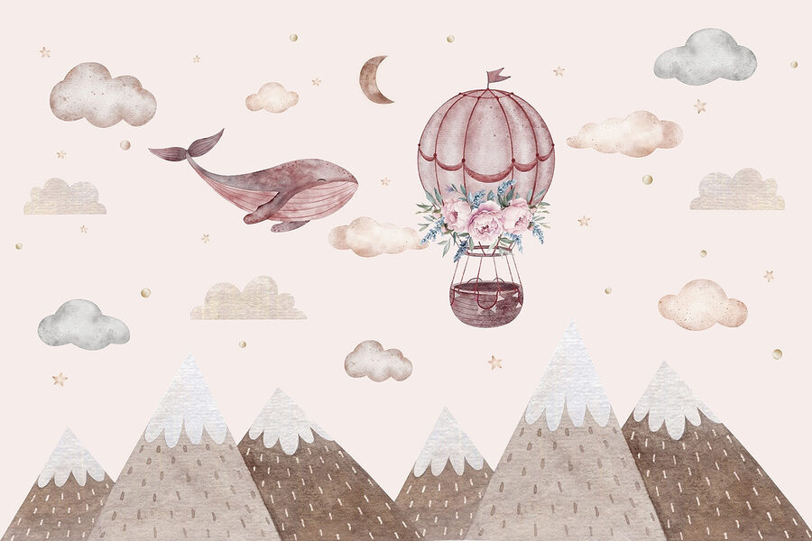 Wal und Heißluftballon Wal und Heißluftballon
