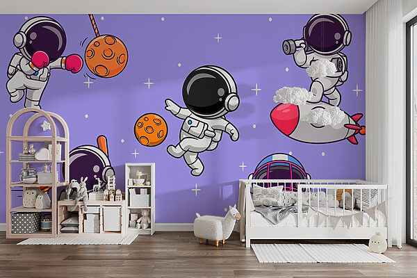 Karikatur von Astronauten im Weltraum Karikatur von Astronauten im Weltraum