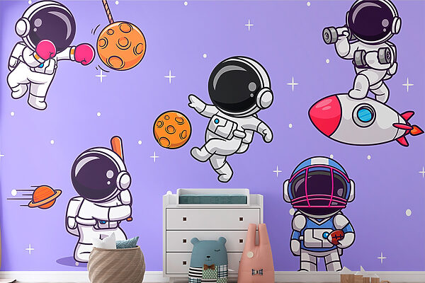Karikatur von Astronauten im Weltraum Karikatur von Astronauten im Weltraum
