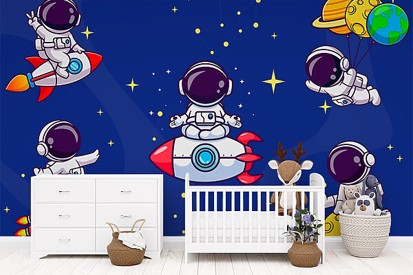 Cartoon-Astronaut im Weltraum Cartoon-Astronaut im Weltraum