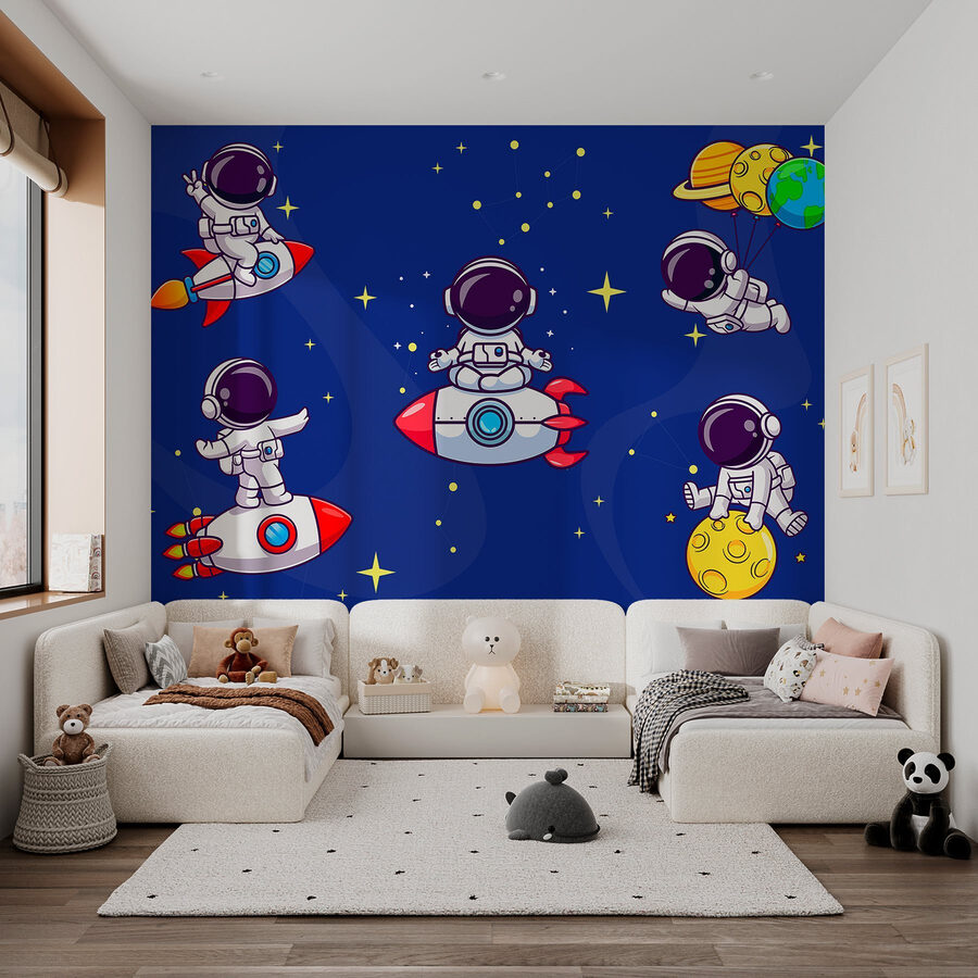 Cartoon-Astronaut im Weltraum