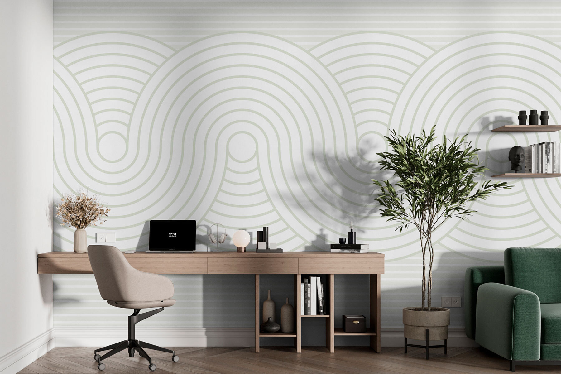 White and gray lines on a white background