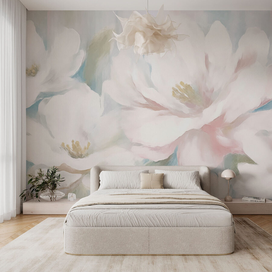 Malerei von weißen Blumen Malerei von weißen Blumen