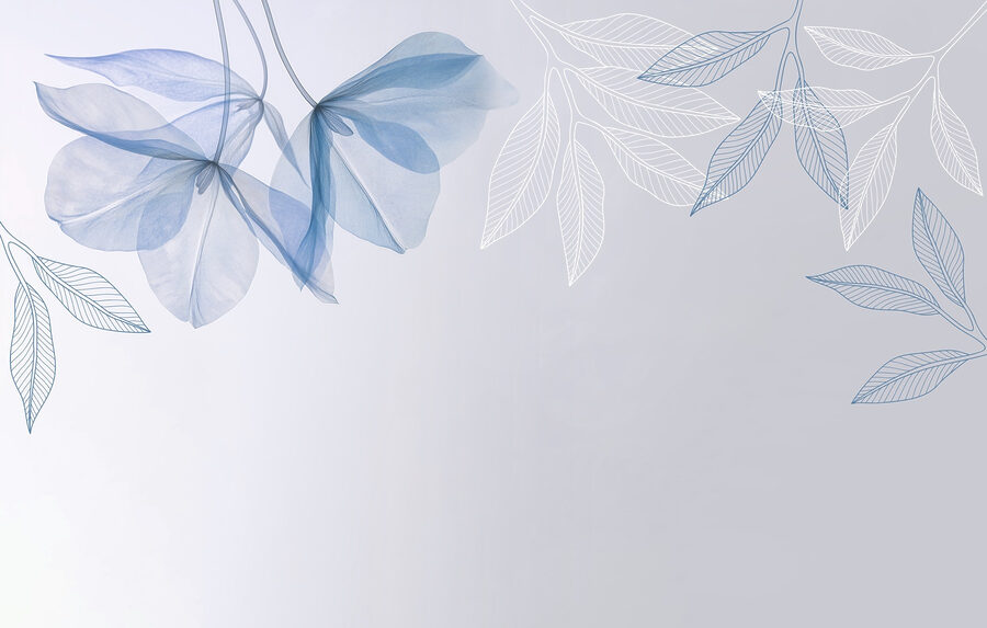 Blaue und weiße Blätter