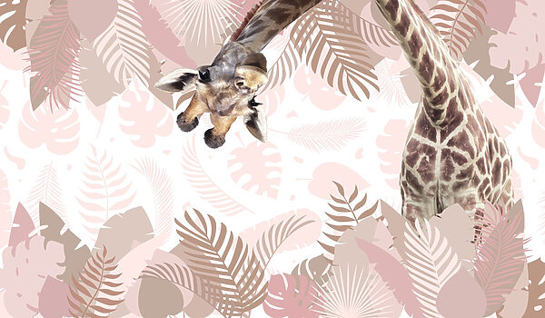 Giraffe mit einem Muster aus Blättern Giraffe mit einem Muster aus Blättern