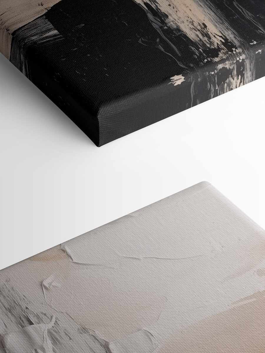 Weiße und schwarze Farbe auf einer weißen Fläche
