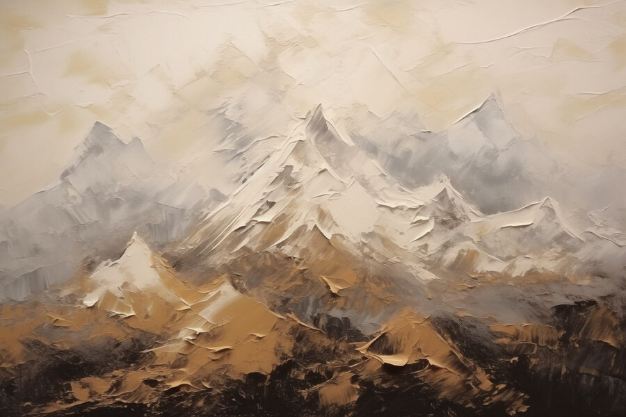 Gemälde einer Bergkette
