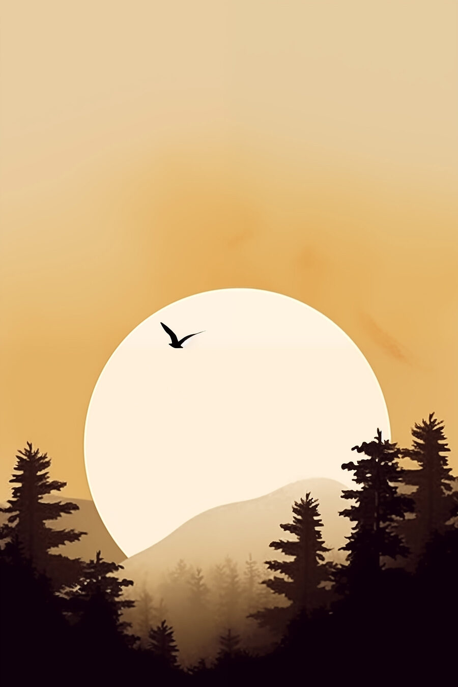 Vogel fliegt in den Himmel