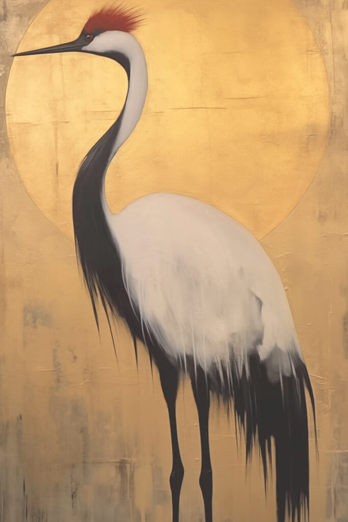 Painting of a crane