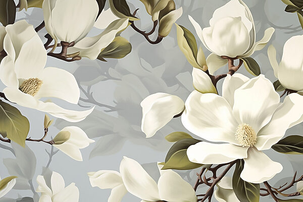 Beautiful magnolias in soft hues