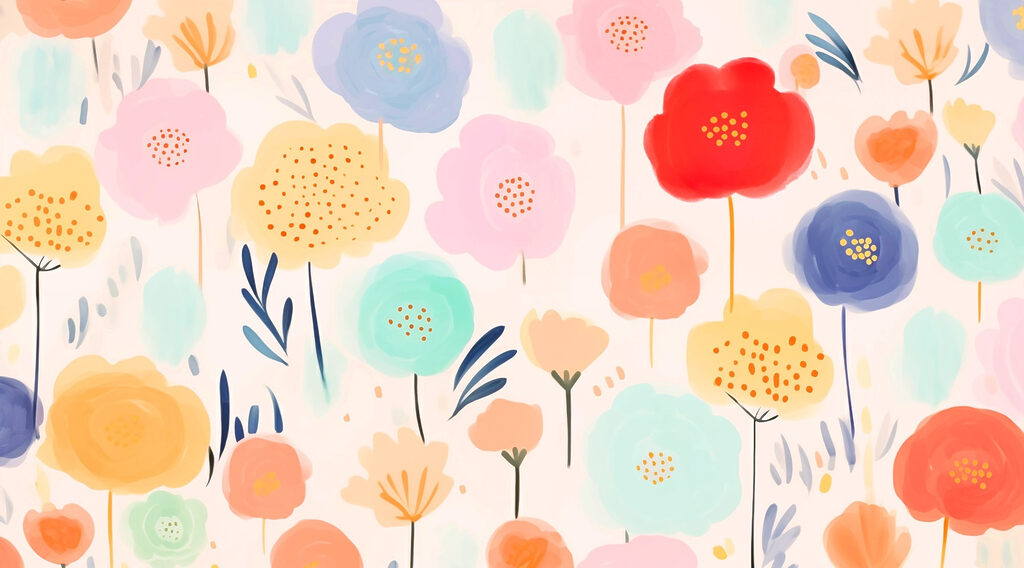 Bunte Blumen auf weißem Hintergrund Bunte Blumen auf weißem Hintergrund