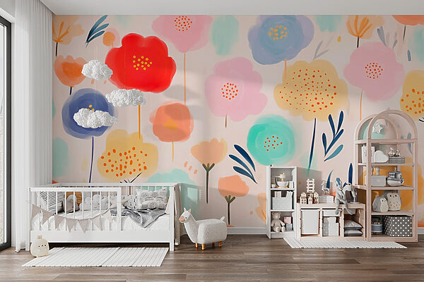 Bunte Blumen auf weißem Hintergrund Bunte Blumen auf weißem Hintergrund