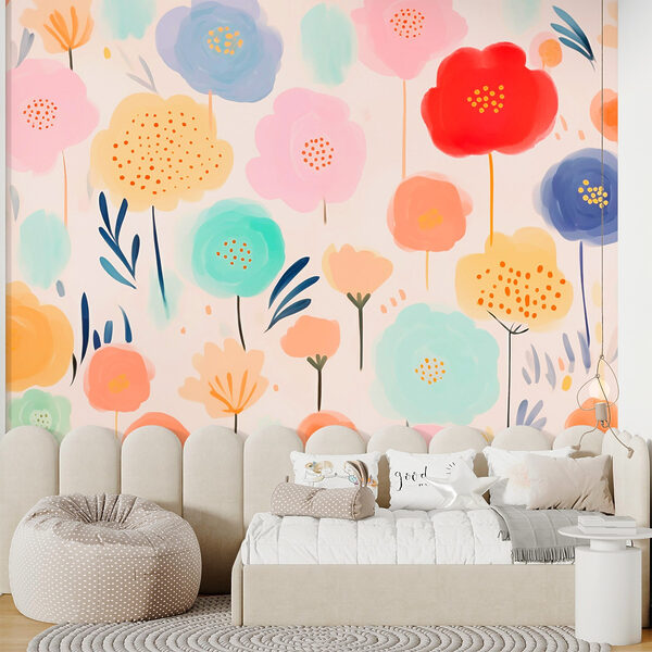 Bunte Blumen auf weißem Hintergrund Bunte Blumen auf weißem Hintergrund