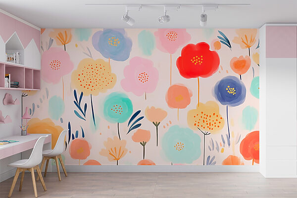 Bunte Blumen auf weißem Hintergrund Bunte Blumen auf weißem Hintergrund