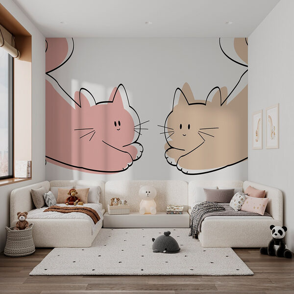 Ein paar liegende Katzen Ein paar liegende Katzen