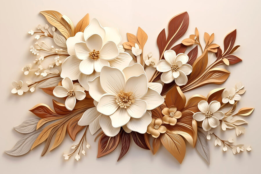 Gruppe von weißen und braunen Blumen