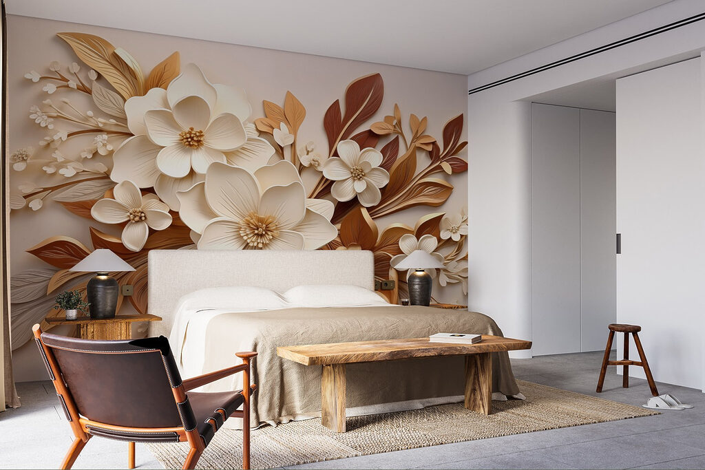 Group of white and brown flowers